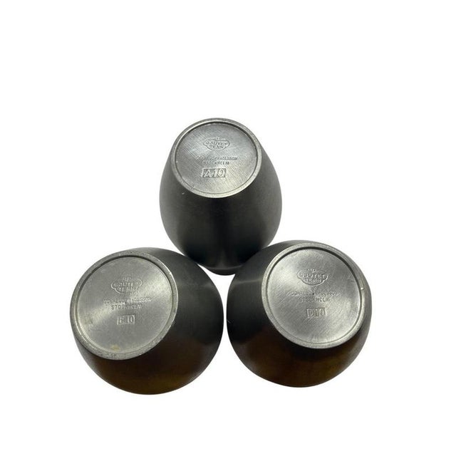 Pewter Vases attributed to Schreuder & Olsson, Sweden, 1970s, Set of 3 For Sale - Image 6 of 7