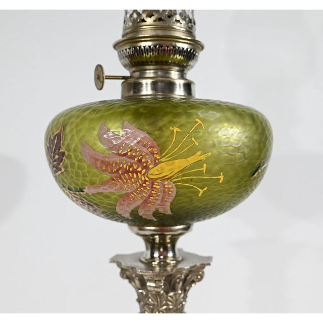 Metal Art Nouveau Oil Lamp, 1900s For Sale - Image 7 of 18
