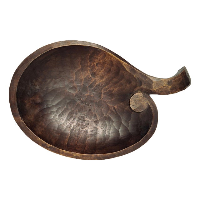 Arts & Crafts Decorative Bowl in Hand-Cut Wood by Bo Fjæstad for Rackstadgruppen, 1935 For Sale