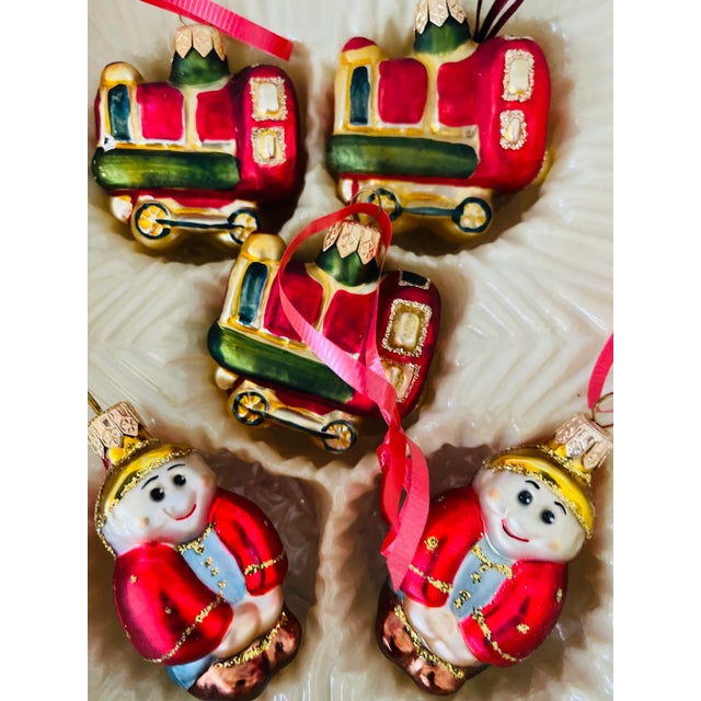 Boho Chic Vintage European Glass Christmas Ornaments Set For Sale - Image 3 of 4