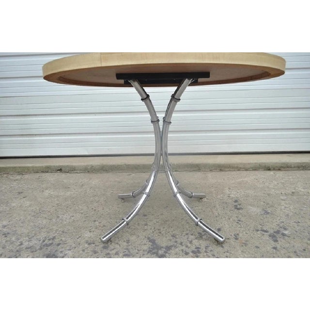 Vintage Hollywood Regency Chrome Metal Faux Bamboo Dining Kitchen Set - 5 Pc Set For Sale In Philadelphia - Image 6 of 10