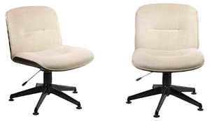 Set of Vintage Fabric Swivel Chairs, Mid-20th-Century