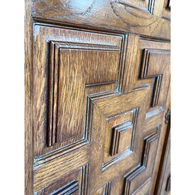 Late 19th Century Catalan Spanish Baroque Carved Walnut Tuscan Two Doors Cabinet with Marble For Sale - Image 10 of 18