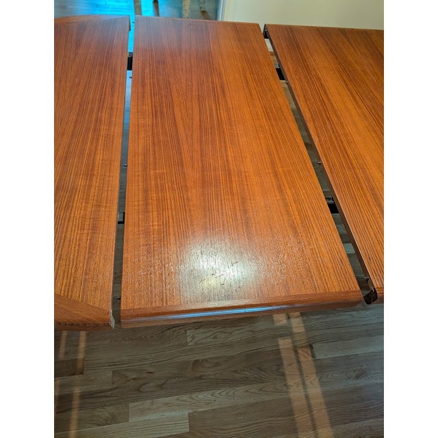 Wood Vejle Stole & Mobelfabrik Round to Oval MCM Dining Table For Sale - Image 7 of 9