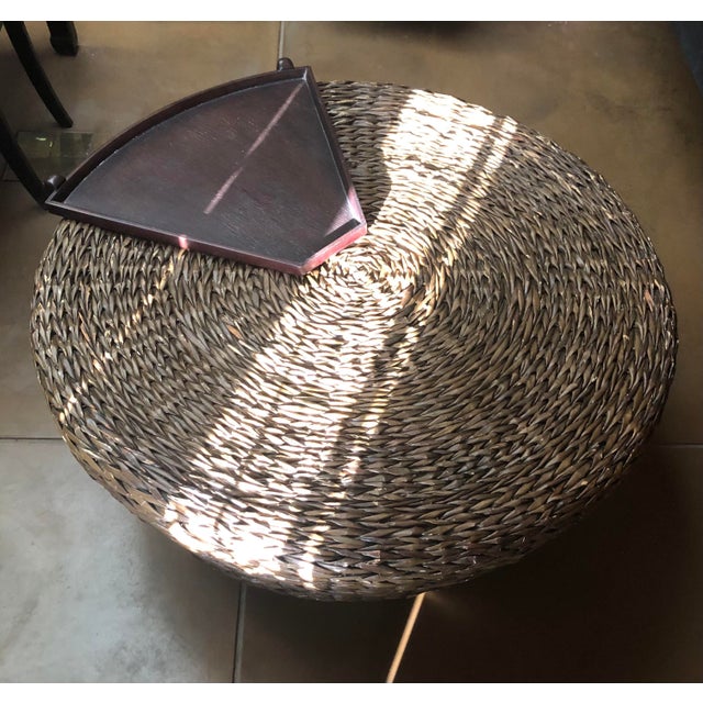 Large Rattan Coffee Table With Floating Table Top For Sale - Image 4 of 13
