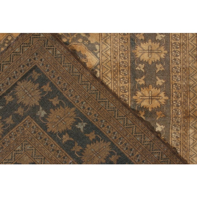 1950s Hand-Knotted Vintage Ottoman Style Rug in Beige-Brown, Blue All Over Pattern For Sale - Image 5 of 6