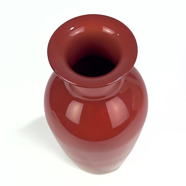 Barovier & Toso Breathtaking Authentic Hand-Blown Cased Glass Baluster Vase by Barovier & Toso, Murano, Signed For Sale - Image 4 of 8