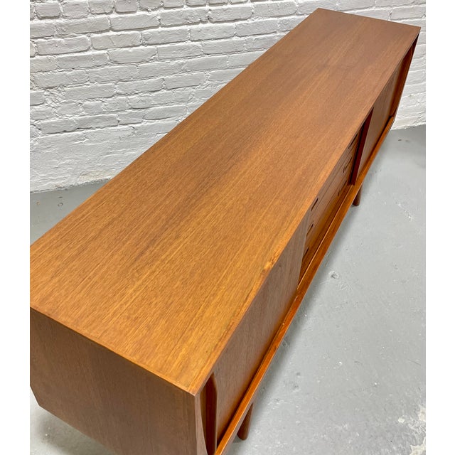 Jaw Dropping Mid Century Modern Styled Teak Credenza | Scandinavian Handmade Media Stand For Sale - Image 15 of 16