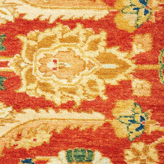 Traditional Mogul Collection Hand-Knotted Area Rug - Orange 6' 3" x 8' 10" For Sale - Image 3 of 4
