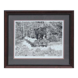 Joe Milazzo "Packin Up" Black & White Realistic Western Landscape Charcoal and Ink Drawing 20th Century For Sale