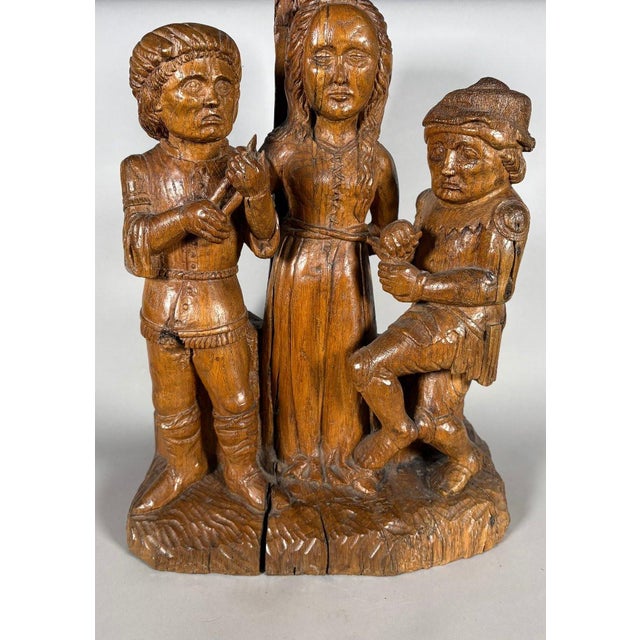 The Martyrdom of Saint Apollonia in carved wood, 15th century For Sale - Image 4 of 12