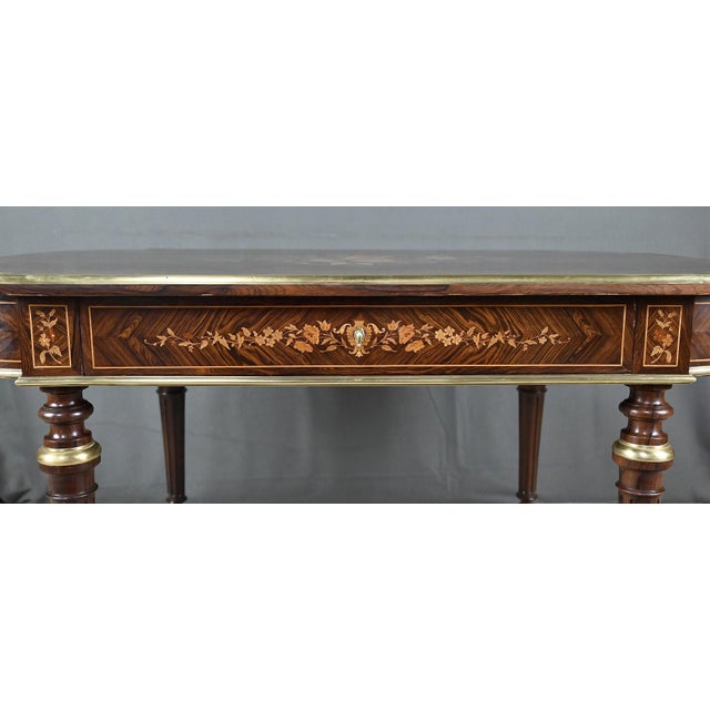 Napoleon III Center Table in Veneer, Second Half of the 19th Century For Sale - Image 14 of 18