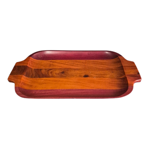 Vintage Mid-Century Modern Mixed Wood Serving Tray