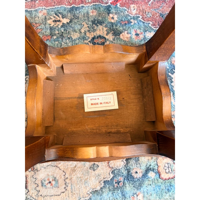 Rococo Pair of Vintage Italian Burl Wood End Tables | Made in Italy Rococo Style Accent Tables For Sale - Image 3 of 12