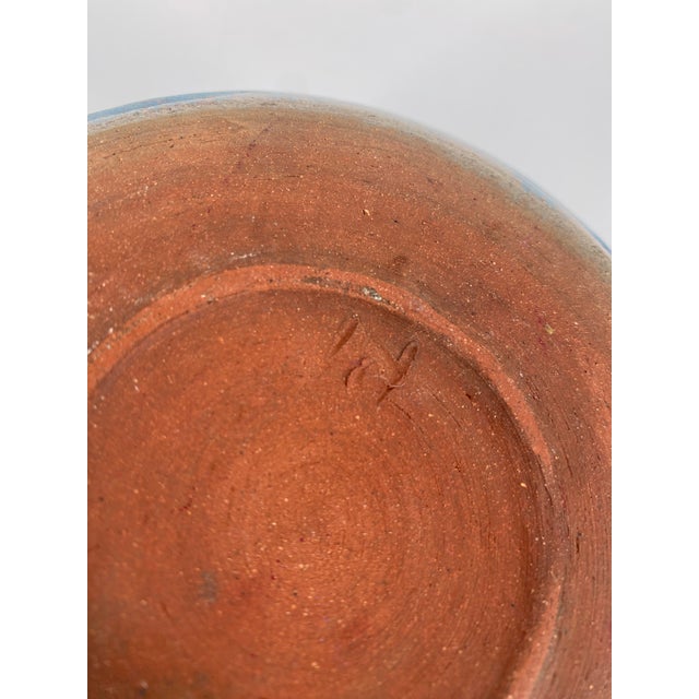 Olive Mid-Century Studio Ceramic Flower Vase with Incised Signature, 1950s For Sale - Image 8 of 9