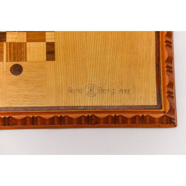 Wood Rene Berg, Wooden Inlays Art, 1975, Beech, Teak and Wood For Sale - Image 7 of 9
