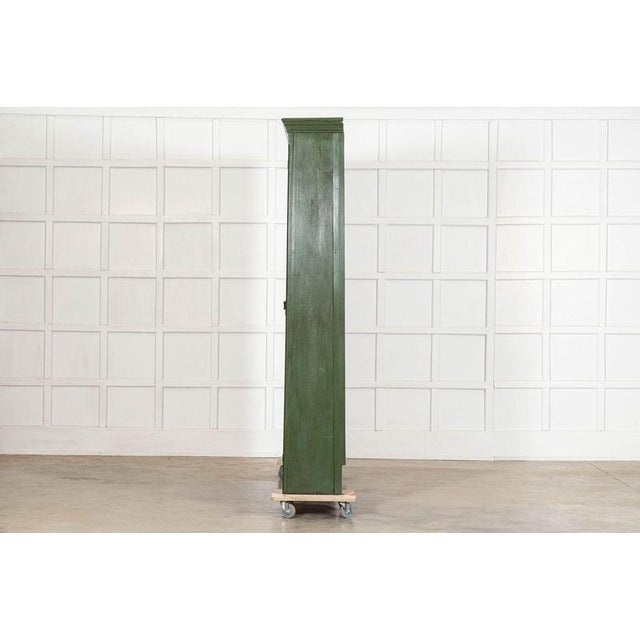 Wood Large English Pine Painted Housekeepers Cabinet, 1880 For Sale - Image 7 of 17
