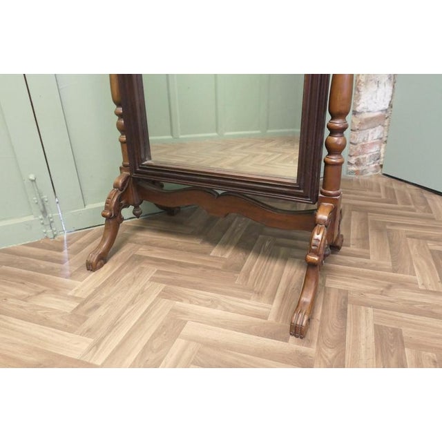 1900 - 1909 Carved Cheval Dressing Mirror, 1900 For Sale - Image 5 of 7