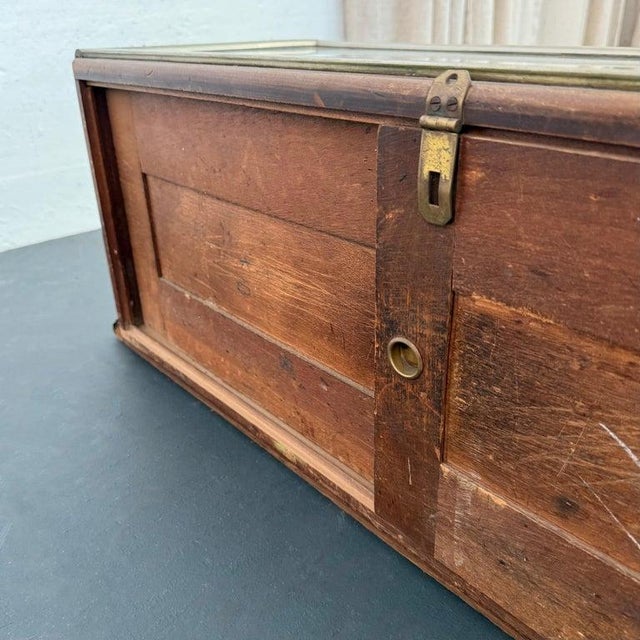 Antique Curved Glass Nickel Plated Countertop Display Case For Sale - Image 11 of 11