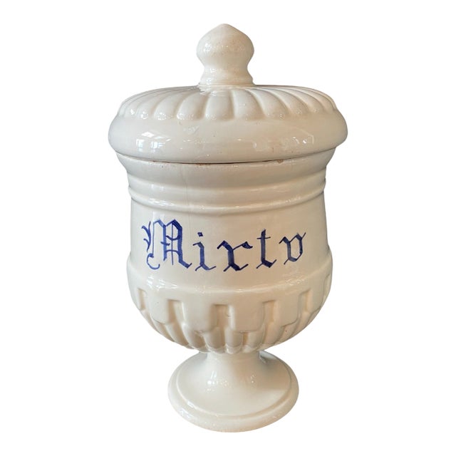 Antique Italian Apothecary Jar Venetian Mirto Porcelain Urn Large For Sale