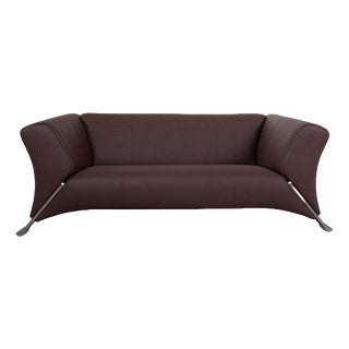 Model 322 2-Seater Sofa in Mocha Brown Vegan Leather from Rolf Benz For Sale