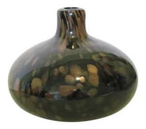 Mid 20th Century Murano Glass Bulbous Gold Fleck Vase