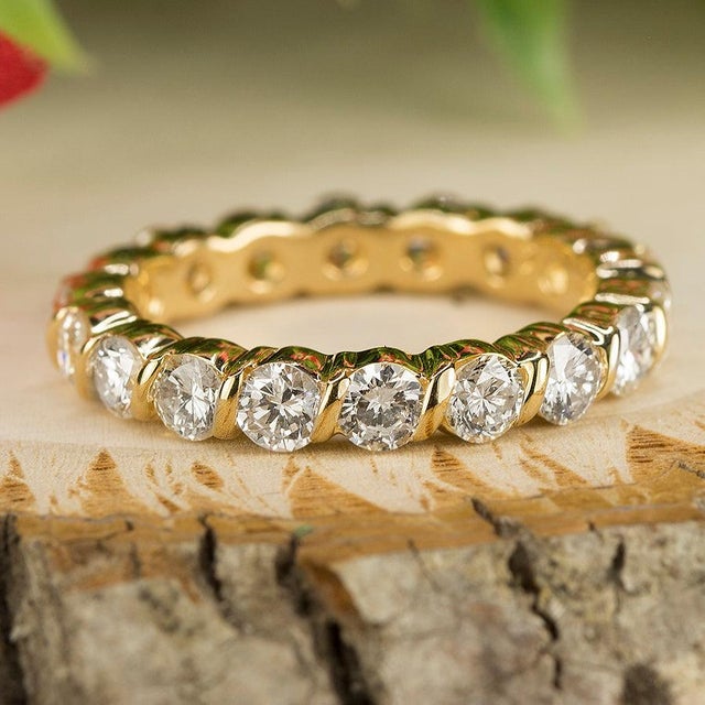 Contemporary Late 20th Century Diamond Eternity Band, Size 5 For Sale - Image 3 of 3