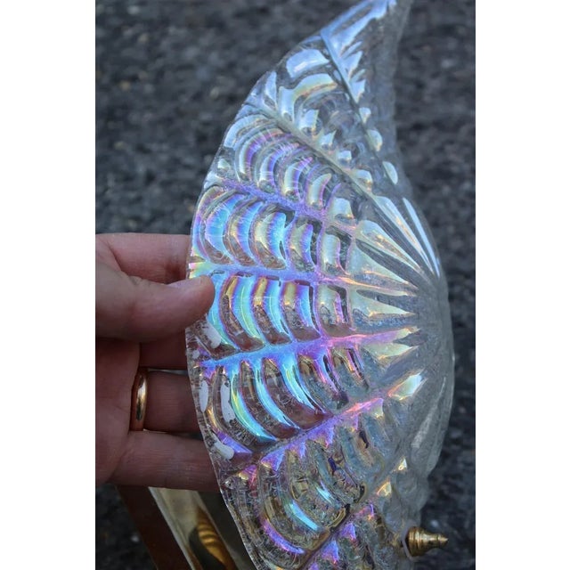 Iridescent Murano Glass Wall Lamps, Italy, 1970s, Set of 2 For Sale - Image 4 of 11
