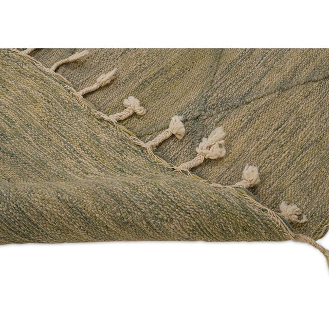 Flatweave Rug in Hand-Knotted Wool by Azele Studio For Sale - Image 4 of 9