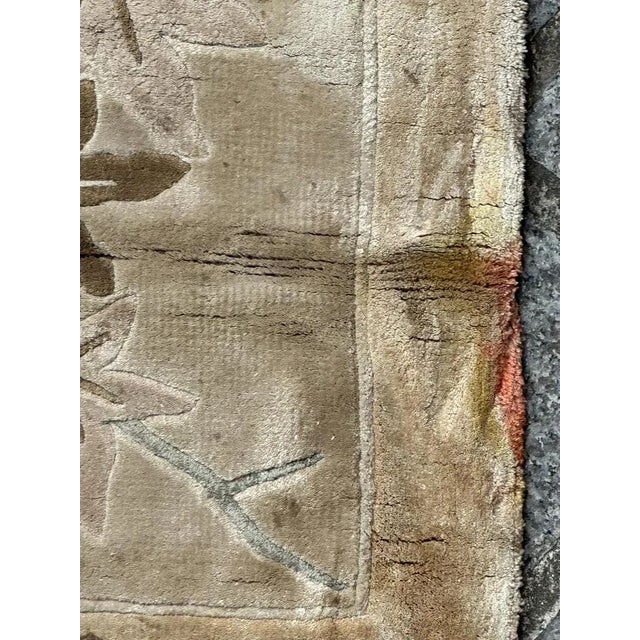 Gray Small Vintage Silk Chinese Pictorial Rug, 1990s For Sale - Image 8 of 10