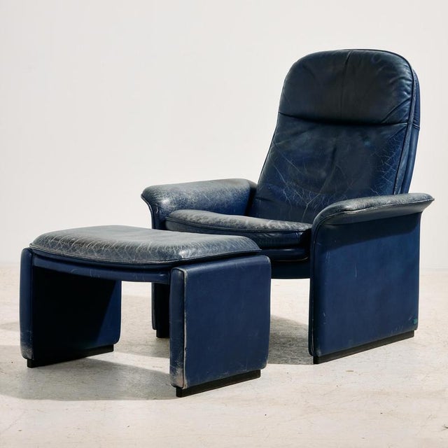 Set of DS 50 Leather Chair and Ottoman from de Sede, 1980s For Sale - Image 9 of 9