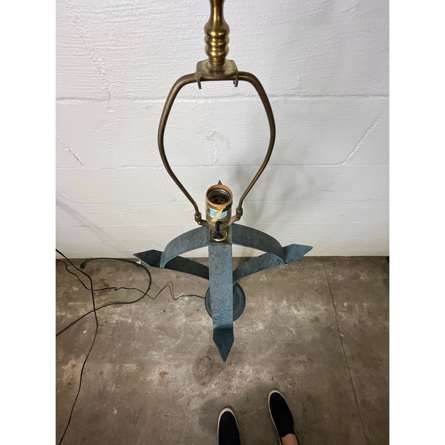 Metal 1980s Post-Modern Iron Floor Lamp Palm Design For Sale - Image 7 of 12