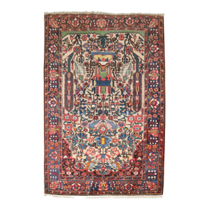 Antique Zabihi Collection Jewel Toned Persian Bakhtiari Rug - A Pair