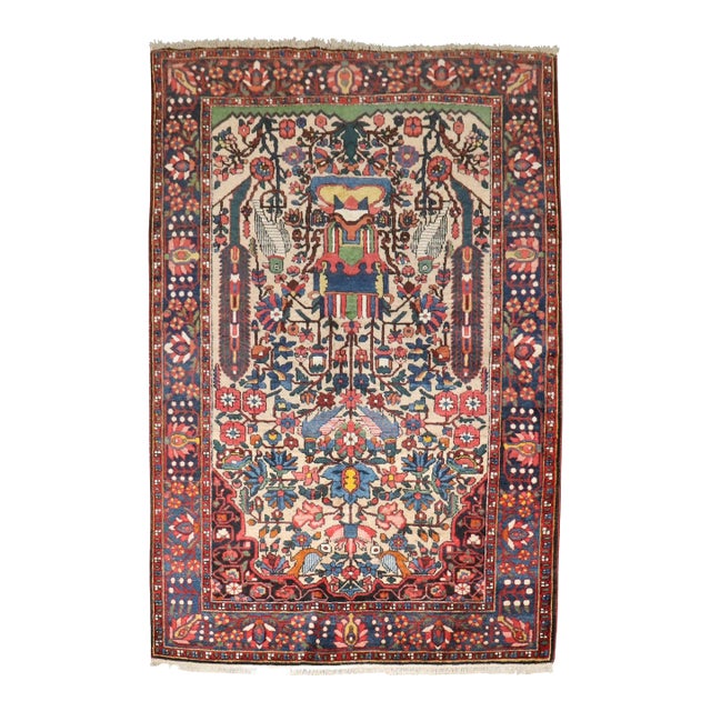 Antique Zabihi Collection Jewel Toned Persian Bakhtiari Rug - A Pair - 4'9" x 7' For Sale