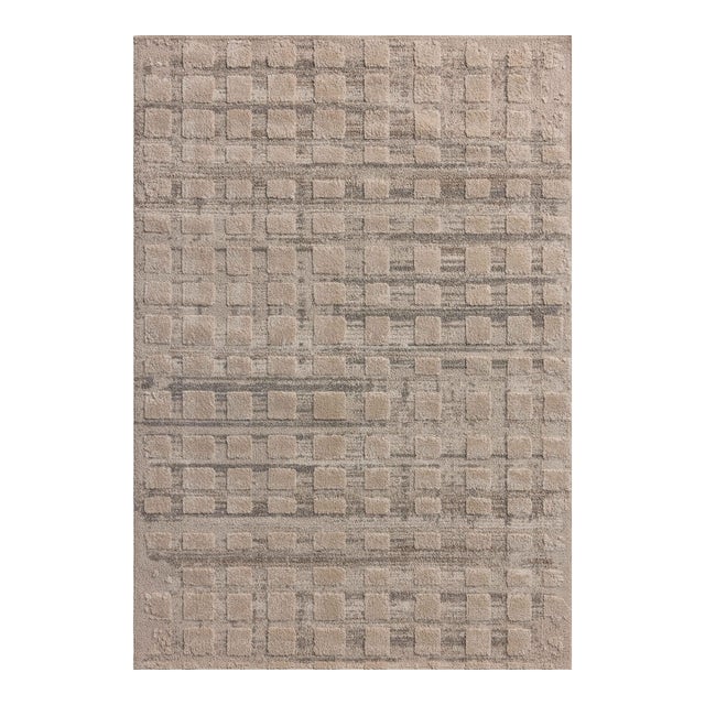 Amber Lewis x Loloi Monty Pebble / Beige 4'-0" x 6'-0" Accent Rug For Sale