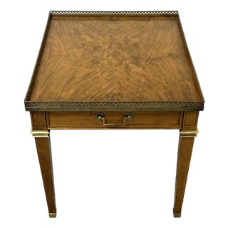 Baker Furniture French Louis XVI Style Accent Table Brass Gallery For Sale