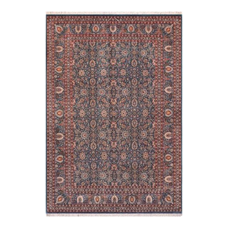 Art Nouveau 1990's Floral Pak-Persian Blue/Blue Wool Rug - 9'11'' X 14'6'' For Sale