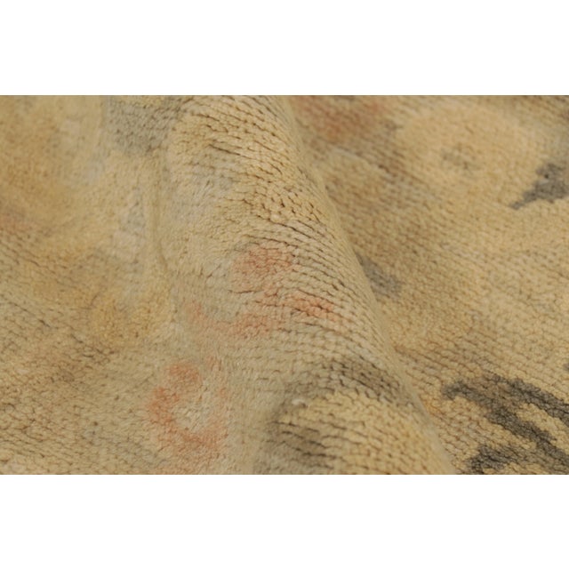 Beige Rug & Kilim’s Oversized Spanish Arts & Crafts Style Rug With Floral Patterns For Sale - Image 8 of 9