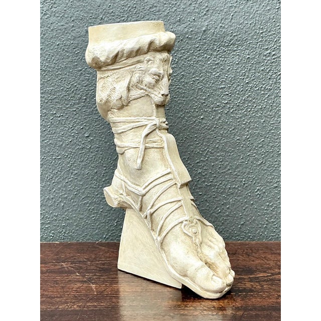 Neoclassical Vintage Plaster Roman Foot Sculpture For Sale - Image 3 of 17