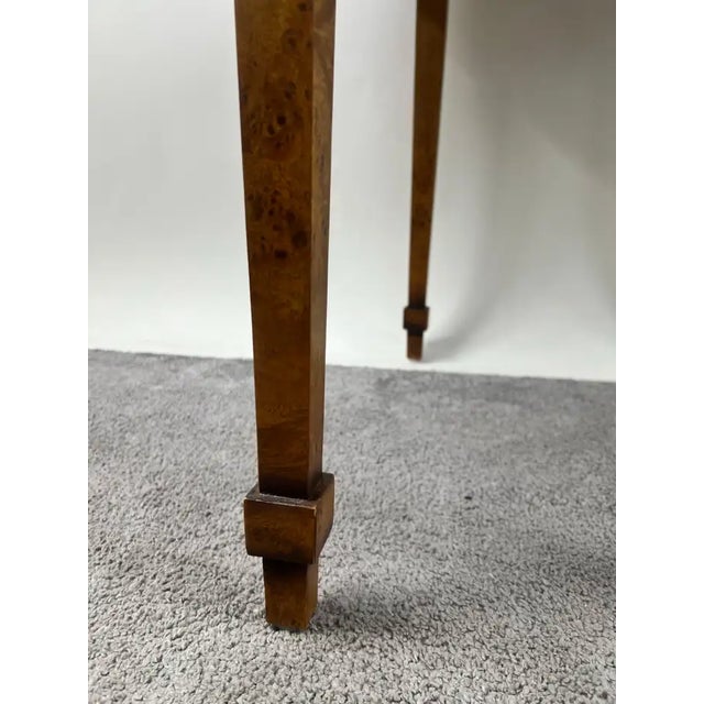 English George III Style Pembroke Burl Wood Table W Twin Drop-Leaf Sides For Sale - Image 12 of 13