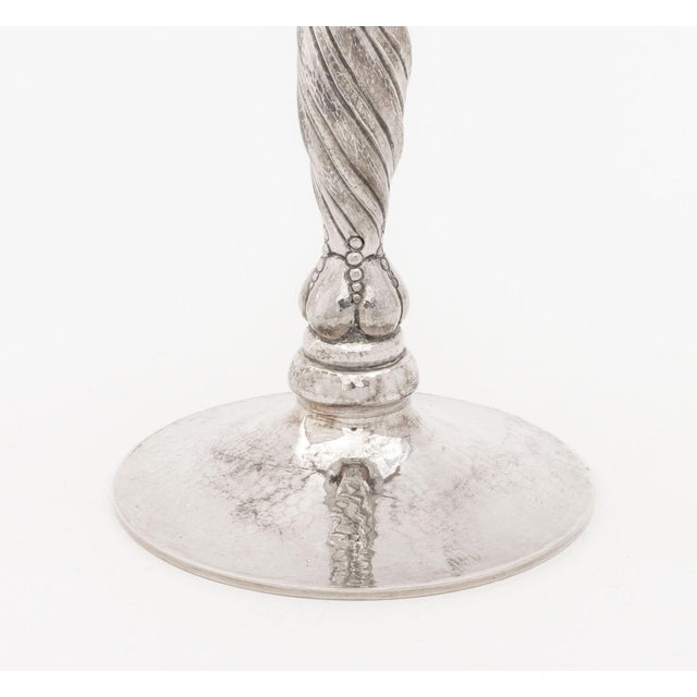 Silver Michael Strauss Hammered Silver Candlesticks, Pair For Sale - Image 8 of 11