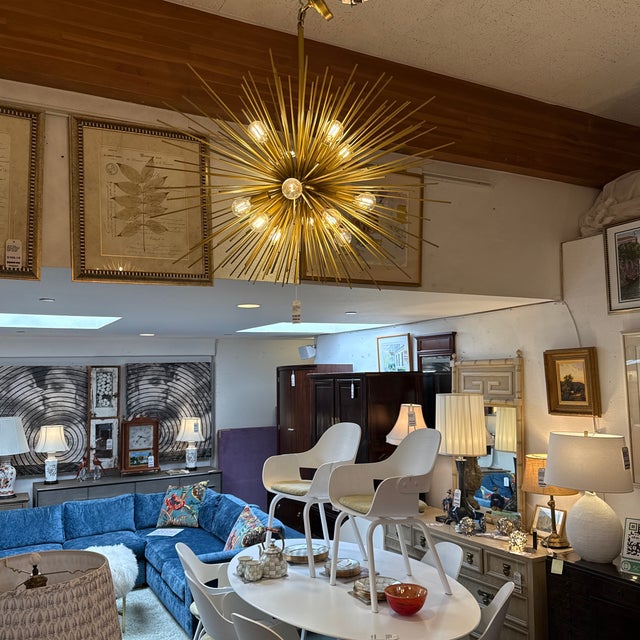 Hollywood Regency Mid Century Style Sea Urchin Pendant For Sale - Image 3 of 12