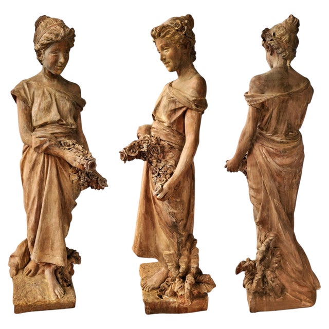 Brown Tuscan Terracotta Spring Statue, 1900 For Sale - Image 8 of 8