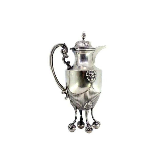 Silver Coffee Pot with Fluted Body, Lion Figure and Claw-Shaped Feet For Sale - Image 10 of 10