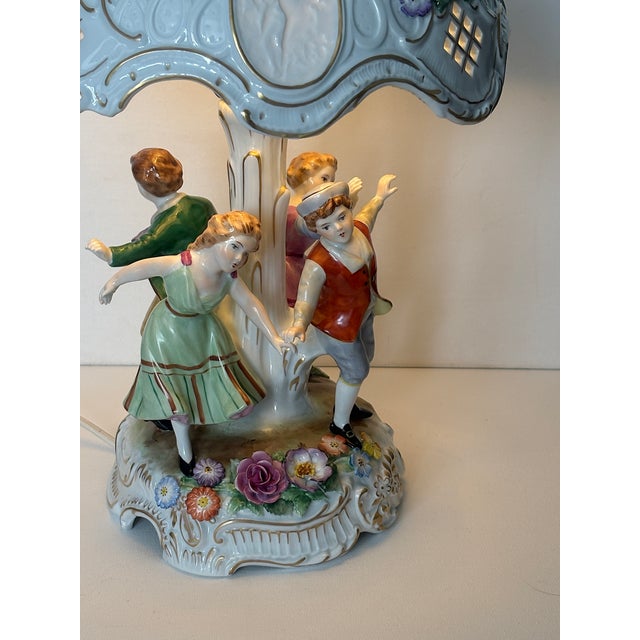 Porcelain Lithophane Table Lamp, 1950s For Sale - Image 12 of 18