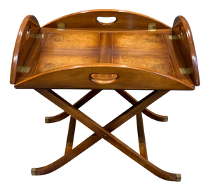 George III Butlers Tray with Folding Stand, Set of 2