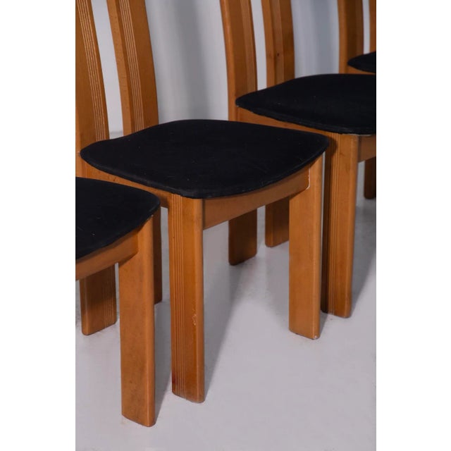 Wood Postmodern Italian Chairs attributed to Mobilgirgi, 1980s, Set of 4 For Sale - Image 7 of 9