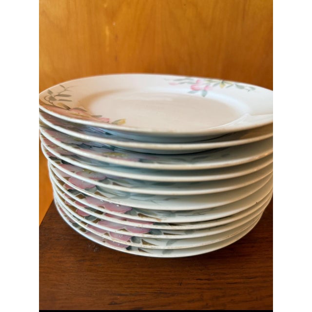 Early 20th Century Nippon Azalea Porcelain Salad Plates, Japan, Set of 11 For Sale - Image 13 of 13