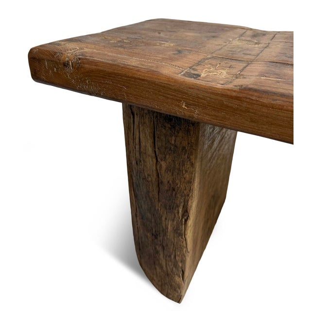 Vintage Log & Panel Rustic Bench For Sale - Image 10 of 10