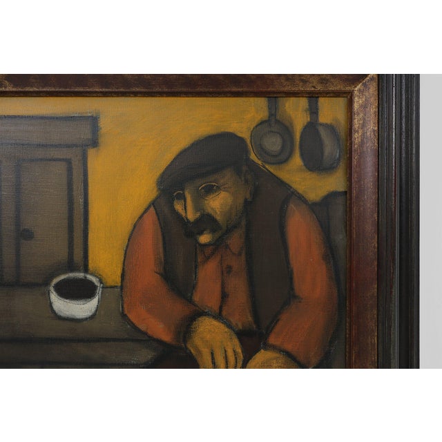 Mid-Century Modern Robert Deman, Solitary Man, 1940s, Oil on Canvas, Framed For Sale - Image 3 of 11